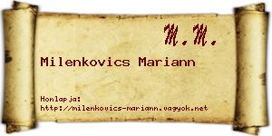 Milenkovics Mariann névjegykártya